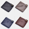 Bullcaptain Men Genuine Leather RFID Blocking 8 Card Holder Zipper Wallet 1 - Image 5