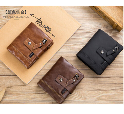 Bull Captain Men Wallet Leather Front Pocket Bifold Zipper Coin Purse - Image 17