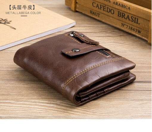 Bull Captain Men Wallet Leather Front Pocket Bifold Zipper Coin Purse - Image 18