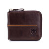 Bullcaptain Men Retro Minimalist RFID Cowhide 13 Card Slots Short Zipper Wallet - Image 17