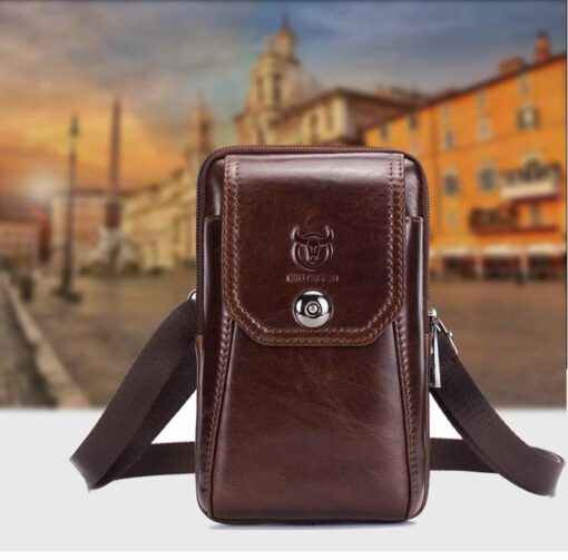 Bull Captain Men Waist Packs Phone Pouch Bags Small Waist Bag - Image 4