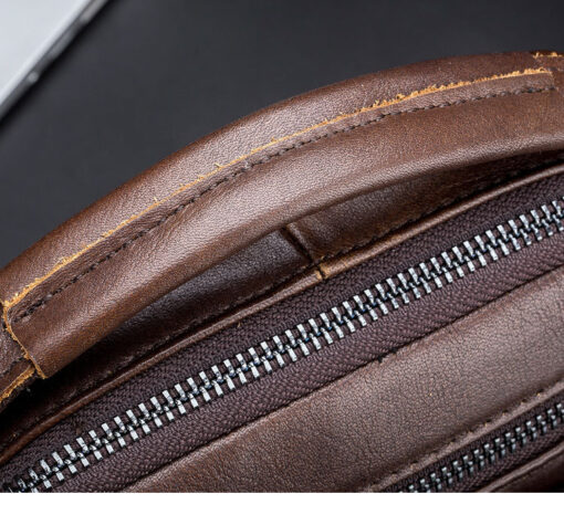 BULLCAPTAIN Genuine Leather Messenger Bag Small Crossbody Bag Handbag - Image 5