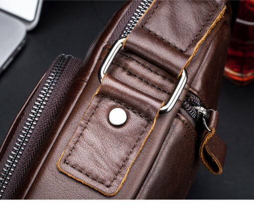 BULLCAPTAIN Genuine Leather Messenger Bag Small Crossbody Bag Handbag - Image 9