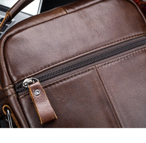 BULLCAPTAIN Genuine Leather Messenger Bag Small Crossbody Bag Handbag - Image 12