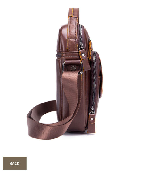 BULLCAPTAIN Genuine Leather Messenger Bag Small Crossbody Bag Handbag - Image 14