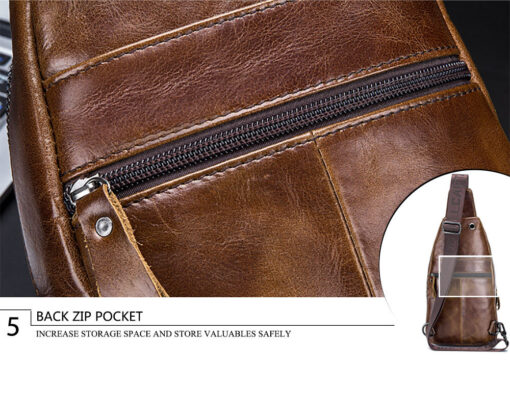 Bullcaptain Genuine Leather Business Casual Chest Bag Crossbody Bag - Image 3