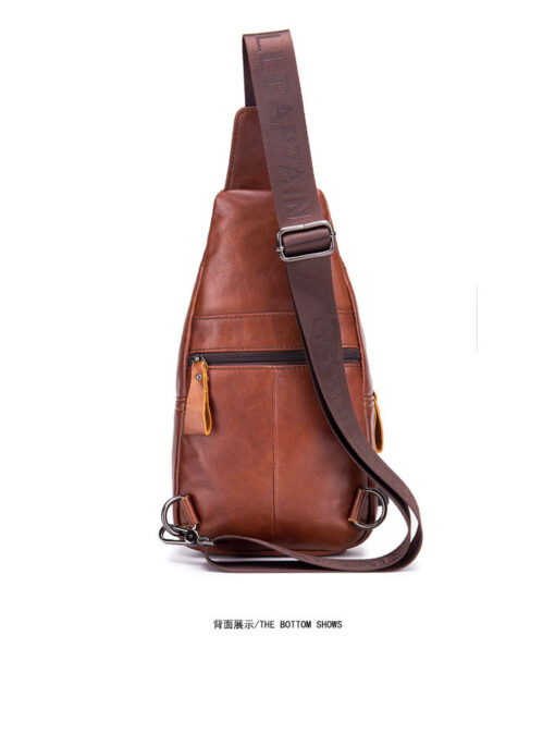 Bull Captain Leather Men Sling Bags Travel Crossbody Chest Bag Hiking - Image 4