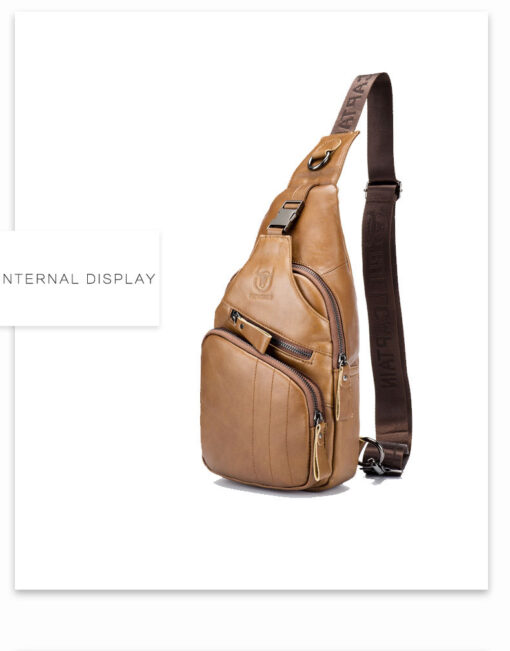Bull Captain Men Shoulder Bag Backpack Leather Casual Cross Body Bag - Image 7