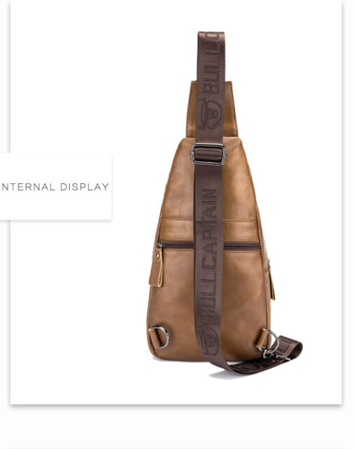 Bull Captain Men Shoulder Bag Backpack Leather Casual Cross Body Bag - Image 8