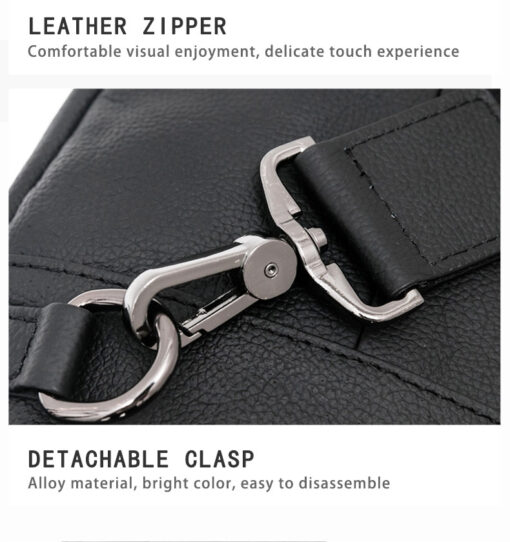 Bull Captain Crossbody Bag Leather Chest Bag for Men Sling Backpack - Image 9