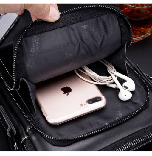 Bull captain Men's Leather Shoulder Crossbody Bag Fashion Casual Handbag - Image 2