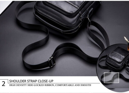 Bull captain Men's Leather Shoulder Crossbody Bag Fashion Casual Handbag - Image 5