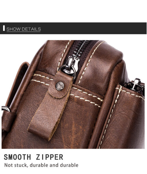 Bull Captain Leather Casual Men Waist Pack Bag for Mobile phone - Image 8