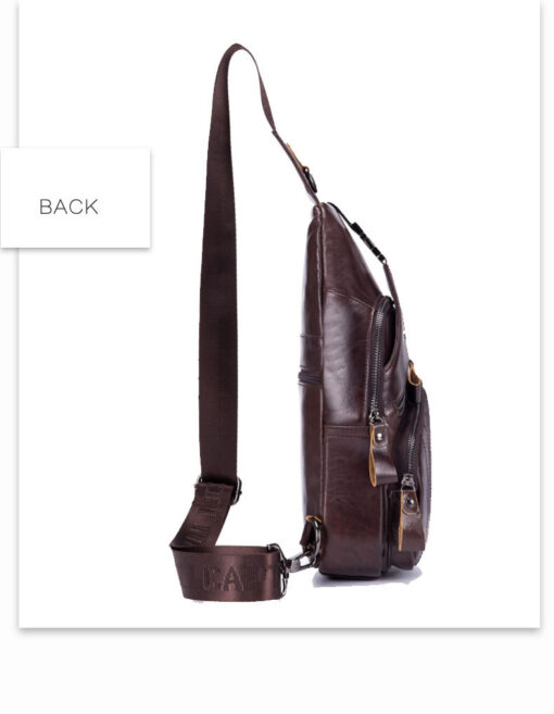 Bull Captain Men Shoulder Bag Backpack Leather Casual Cross Body Bag - Image 10