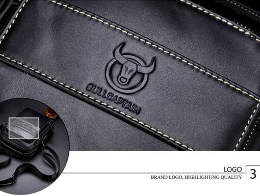 Bull captain Men's Leather Shoulder Crossbody Bag Fashion Casual Handbag - Image 10