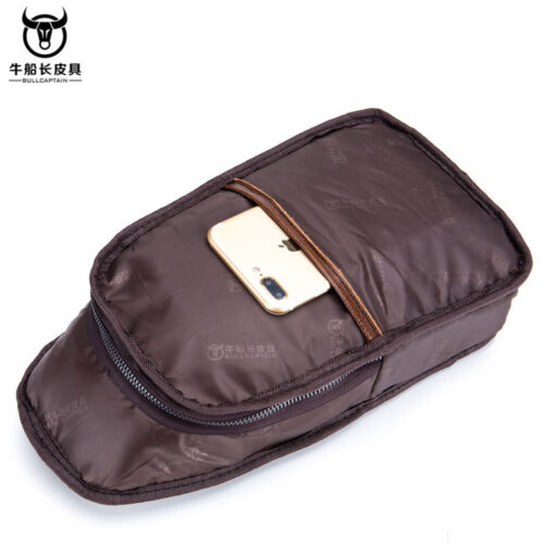 Bull Captain Men Leather Sling Bag for Men Chest Bags Crossbody Pack - Image 9