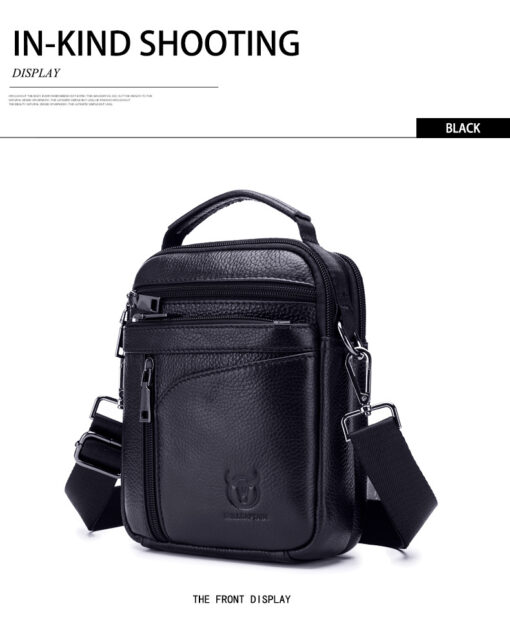 Bull Captain Leather Men Shoulder Crossbody Bag Travel Handbag - Image 5