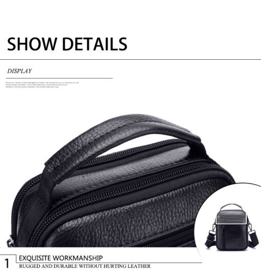 Bull Captain Leather Men Shoulder Crossbody Bag Travel Handbag - Image 6