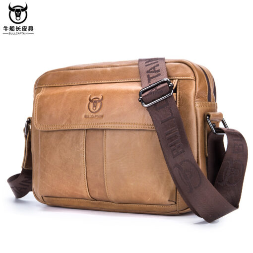 Bullcaptain Wax Oil Cow Leather Retro Business Briefcase Crossbody Shoulder Bag - Image 4