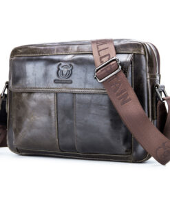 Bullcaptain Wax Oil Cow Leather Retro Business Briefcase Crossbody Shoulder Bag