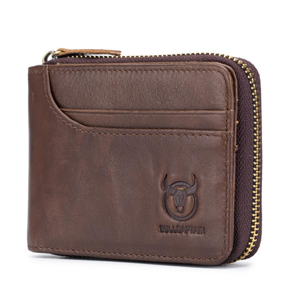 BULLCAPTAIN Genuine Leather Billfold Wallet RFID Blocking Vintage Men Women CHIC 