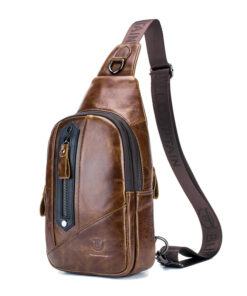Bullcaptain Genuine Leather Business Casual Chest Bag Crossbody Bag