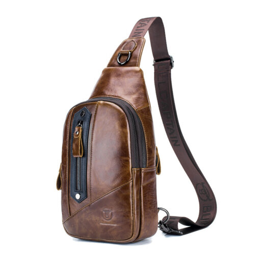 Bullcaptain Genuine Leather Business Casual Chest Bag Crossbody Bag