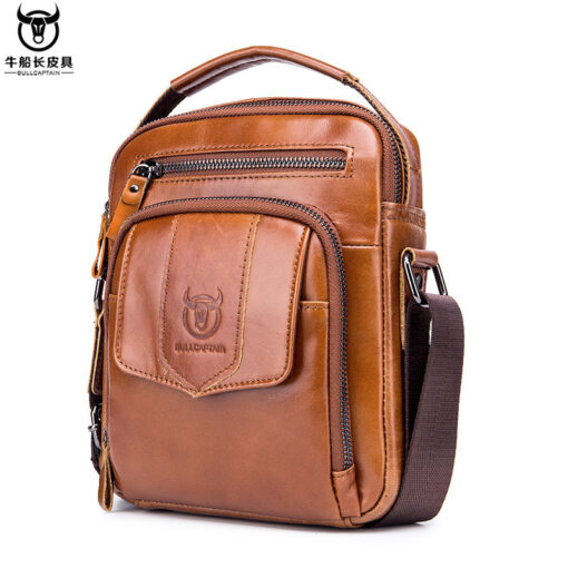 BULLCAPTAIN Genuine Leather Messenger Bag Small Crossbody Bag Handbag - Image 17