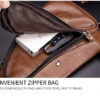 BULLCAPTAIN Leather Men Sling Chest Bag Travel Crossbody Backpack - Image 4