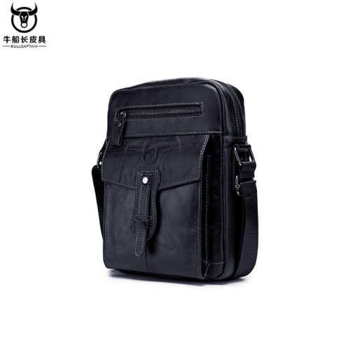 Bullcaptain Men Fashion Phone Bag Genuine Leather Solid Crossbody Bag Outdoor Daily Bag - Image 4