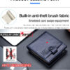 Bullcaptain Men Cowhide Retro 10 Card Photo Slots Zipper Coin Bag Long Purse Short Wallet QB038 side - Image 6