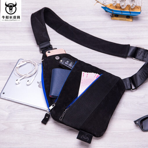 Bull Captain Cowhide Leather Sling Backpack for Men Chest Bag Crossbody - Image 4