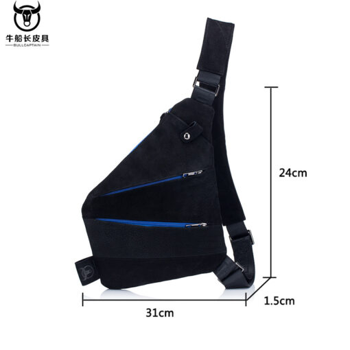 Bull Captain Cowhide Leather Sling Backpack for Men Chest Bag Crossbody - Image 8