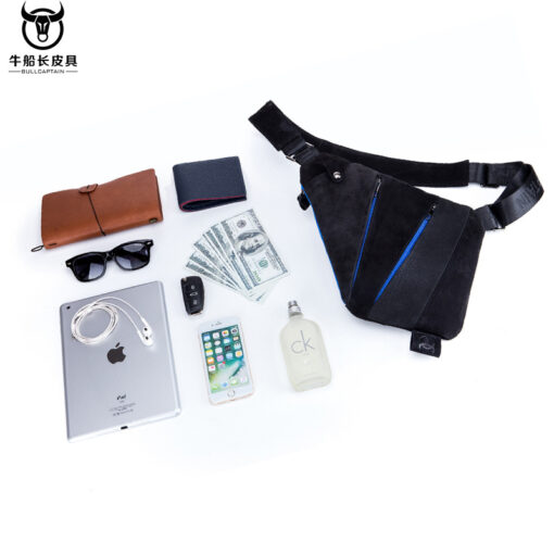 Bull Captain Cowhide Leather Sling Backpack for Men Chest Bag Crossbody - Image 9