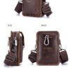 Bull Captain leather Men's Small Chest Shoulder Belt Bag Back Pack - Image 5