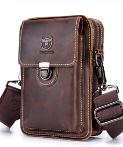 Bull Captain leather Men's Small Chest Shoulder Belt Bag Back Pack