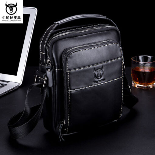 Bull captain Men's Leather Shoulder Crossbody Bag Fashion Casual Handbag - Image 12