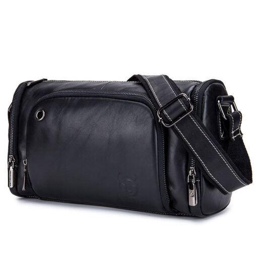 Bull Captain Leather Men Shoulder Crossbody Bag Outdoor Messenger Bag