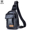 Bull Captain Genuine Leather Men Sling Chest Bag Crossbody Bags - Image 3