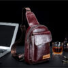 Bull Captain Genuine Leather Men Sling Chest Bag Crossbody Bags - Image 5