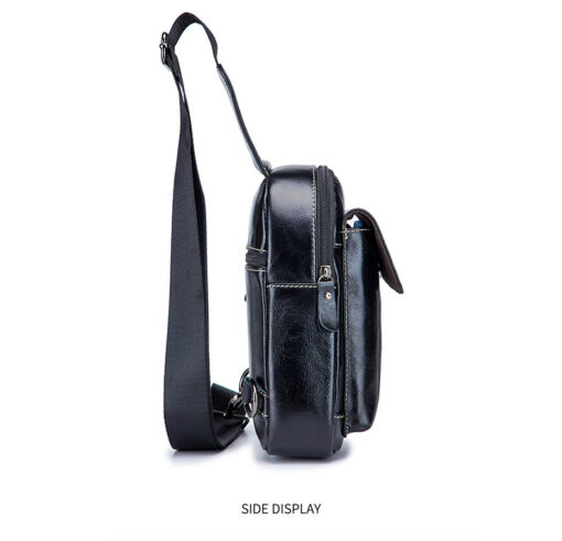 Bull Captain Genuine Leather Men Sling Chest Bag Crossbody Bags - Image 6