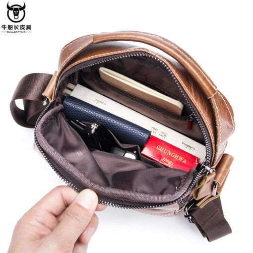 Men Casual Leather Single Shoulder Bag Crossbody Bag Sling Bag - Image 10