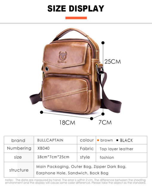 Men Casual Leather Single Shoulder Bag Crossbody Bag Sling Bag - Image 11