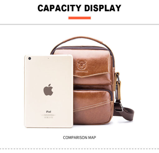 Men Casual Leather Single Shoulder Bag Crossbody Bag Sling Bag - Image 14