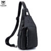 Bull Captain Leather Men Sling Shoulder Crossbody Bags Backpack - Image 2