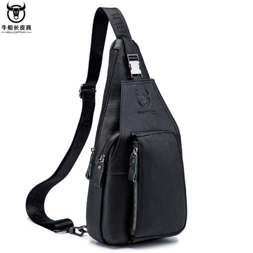 Bull Captain Leather Men Sling Shoulder Crossbody Bags Backpack - Image 2