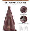 Bull Captain Leather Men Sling Shoulder Crossbody Bags Backpack - Image 8