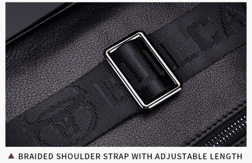 Bullcaptain Men Chest Bag Genuine Leather Sling Bag Solid Crossbody Bag - Image 7