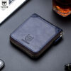 Bullcaptain Men Retro Minimalist Fashion Cowhide 12 Card Slots Short Zipper Wallet - Image 7