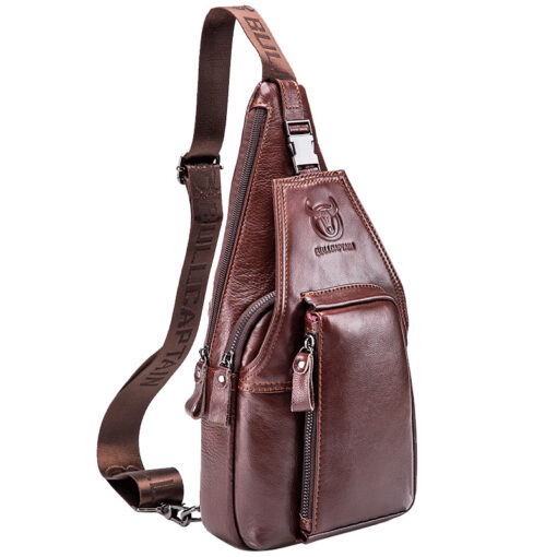 Bull Captain Leather Men Sling Shoulder Crossbody Bags Backpack